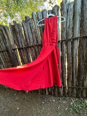 MANGO Red Belted Midi Dress NWT in Size XS